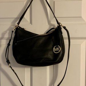 Michael Kors Black Logo Med-small Shoulder Bag